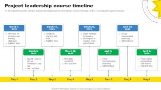Project Leadership Course Timeline Storyboard SS