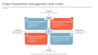 Project Leadership Management Style Matrix