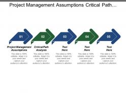 Project management assumptions critical path analysis document control process cpb