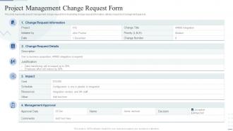 Project Management Change Request Form