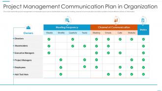 Project Management Communication Plan In Organization