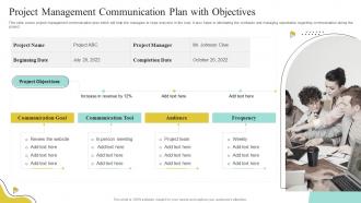 Project Management Communication Plan With Objectives