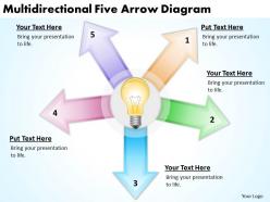 Project Management Consultancy Multidirectional Five Arrow Diagram Powerpoint Templates 0523