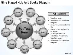 Project management consultancy nine staged hub and spoke diagram powerpoint templates 0523