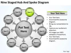 Project management consultancy nine staged hub and spoke diagram powerpoint templates 0523