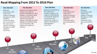 Project management consultant road mapping from 2012 to 2016 plan powerpoint slides 0523