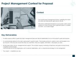 Project management context for proposal ppt powerpoint presentation deck