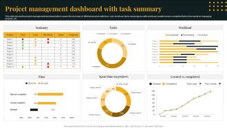 Project Management Dashboard With Task Summary