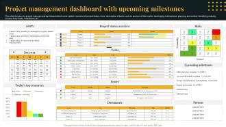 Project Management Dashboard With Upcoming Milestones