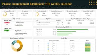 Project Management Dashboard With Weekly Calendar