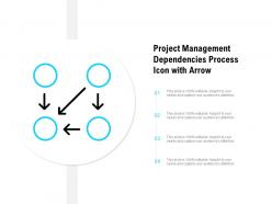 Project management dependencies process icon with arrow