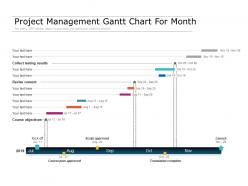 Project management gantt chart for month