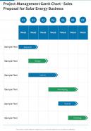 Project Management Gantt Chart Sales For Solar Energy Business One Pager Sample Example Document