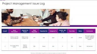 Project Management Issue Log Quantitative Risk Analysis