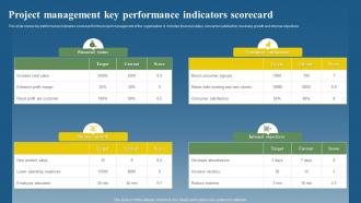 Project Management Key Performance Indicators Scorecard