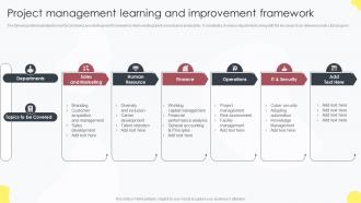 Project Management Learning And Improvement Framework