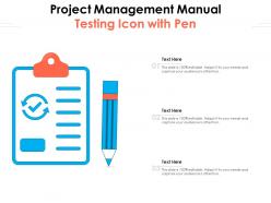 Project management manual testing icon with pen
