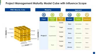 Project management maturity model cube with influence scope