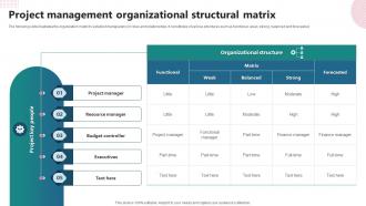 Project Management Organizational Structural Matrix