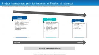 Project Management Plan For Optimum Utilization Of Resources