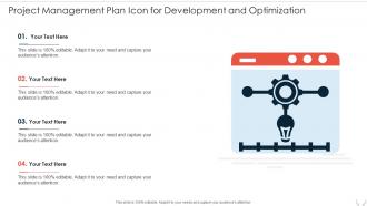 Project Management Plan Icon For Development And Optimization