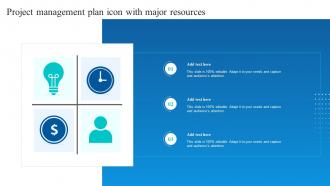 Project Management Plan Icon With Major Resources