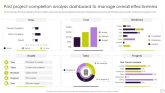 Project Management Plan Playbook Post Project Completion Analysis Dashboard To Manage