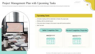 Project Management Plan With Upcoming Tasks