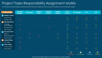 Project management playbook project tasks responsibility assignment matrix