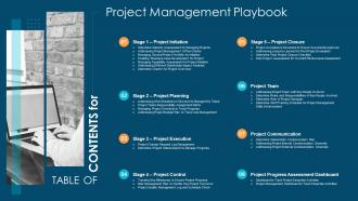 Project management playbook table of contents