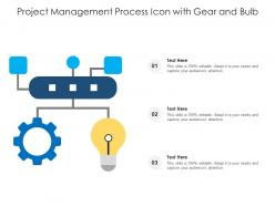 Project management process icon with gear and bulb