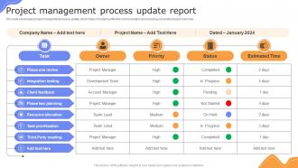 Project Management Process Update Report