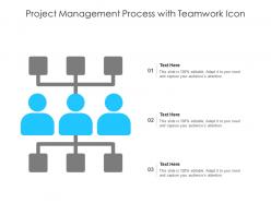Project management process with teamwork icon