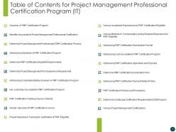 Project management professional certification program it powerpoint presentation slides