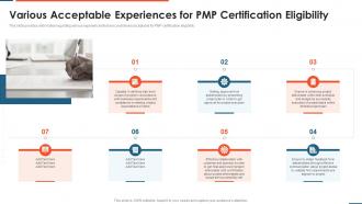Project management professional certification requirements it various acceptable experiences