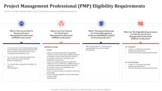 Project management professional pmp eligibility requirements slide ppt file tips