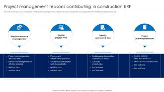 Project Management Reasons Contributing In Construction ERP