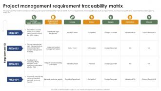 Project Management Requirement Traceability Matrix Mastering Project Management PM SS