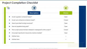 Project management schedule bundle project completion checklist ppt layouts visuals