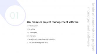 Project Management Software For Table Of Contents
