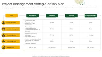 Project Management Strategic Action Plan