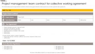 Project Management Team Contract For Collective Working Agreement