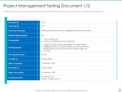 Project Management Testing Document Case Project Management Professionals Required Documents