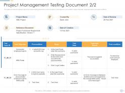 Project management testing document project pmp documentation requirements it