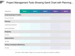 Project Management Tools Showing Gantt Chart With Planning And Implementation