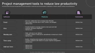 Project Management Tools To Reduce Low Productivity