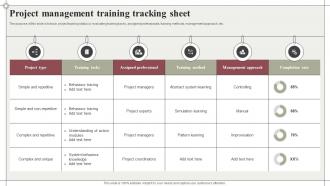 Project Management Training Tracking Sheet