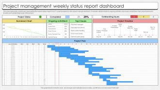Project Management Weekly Status Report Dashboard