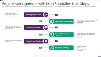 Project Management With Issue Resolution Next Steps
