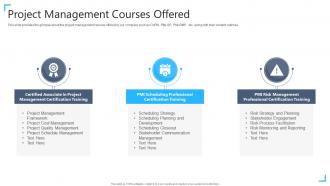 Project manager certification project management courses offered ppt powerpoint presentation show